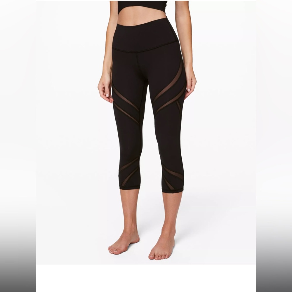Lululemon Wunder Under High Rise Mesh Crops size 12